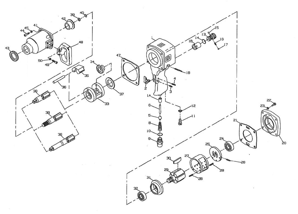 Diagram Diagram and Parts List for IR291  Ingersoll Rand Wrench